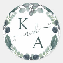 Eucalyptus Monogram Waterverf Bruiloft