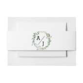 Eucalyptus Monogram Weddenschap Belly Band Uitnodigingen Wikkel (Voorkant Voorbeeld)