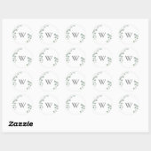 Eucalyptus Monogram Wedding Envelope-zegels Ronde Sticker (Vel)