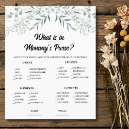 Eucalyptus Mummy's Purse Baby Shower Spel