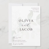Eucalyptus Muted Script Wedding QR-code Kaart (Voorkant)