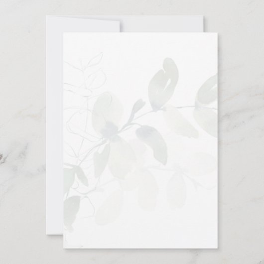 Eucalyptus Muted Script Wedding QR-code Kaart (Achterkant)