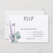 Eucalyptus n Lavender Botanical Weddenschap Initia RSVP Kaartje (Voorkant)