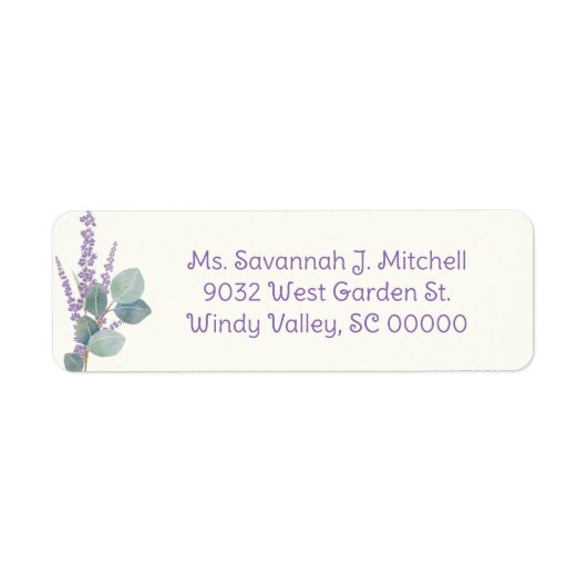 Eucalyptus n Lavender Return Address Labels (Voorkant)