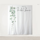 Eucalyptus Naam Bruids Shower Foto Achtergrond Wandkleed (Voorkant)