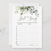 Eucalyptus Naam die Liefde Song Bruidsspel Kaart (Voorkant)