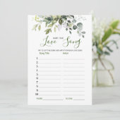 Eucalyptus Naam die Liefde Song Bruidsspel Kaart (Staand voorkant)