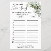 Eucalyptus-naam die van de Song Shower-game-kaart  Flyer (Voorkant)