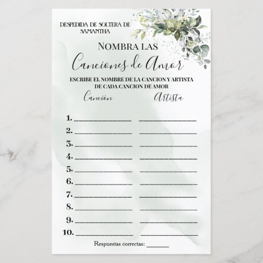 Eucalyptus Name dat lied tweetalige game doucht (Achterkant)