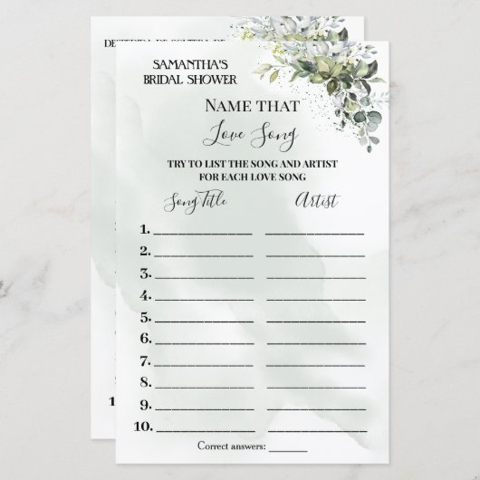 Eucalyptus Name dat lied tweetalige game doucht (Voorkant / Achterkant)