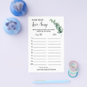 Eucalyptus Name that Love Song Shower Game Kaart (Enkel)