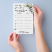 Eucalyptus Name that Love Song Shower Game Kaart (Hand)