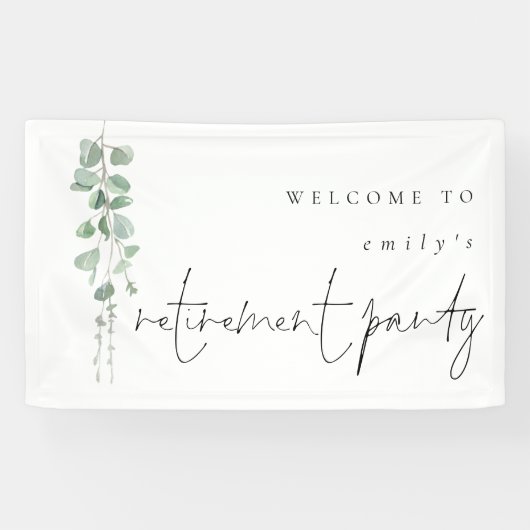 Eucalyptus Name Welcome Retirement Party Spandoek (Horizontaal)