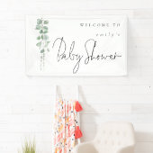 Eucalyptus Name Welkom in Baby shower Spandoek (Insitu)