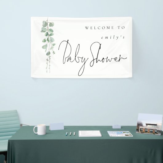 Eucalyptus Name Welkom in Baby shower Spandoek (Beurs)