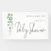 Eucalyptus Name Welkom in Baby shower Spandoek (Horizontaal)