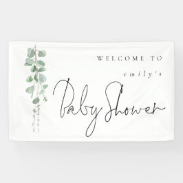 Eucalyptus Name Welkom in Baby shower Spandoek