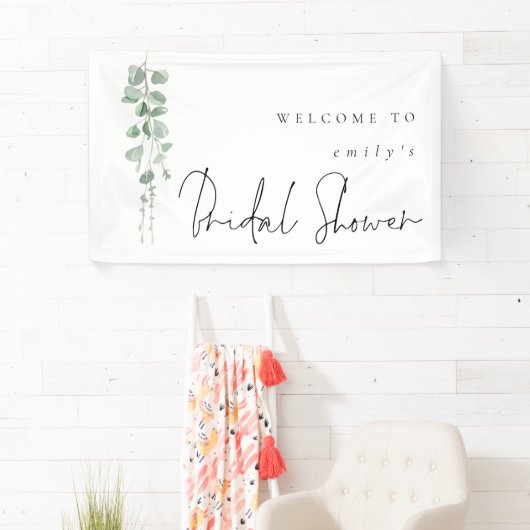 Eucalyptus Name Welkom in Vrijgezellenfeest Spandoek (Insitu)