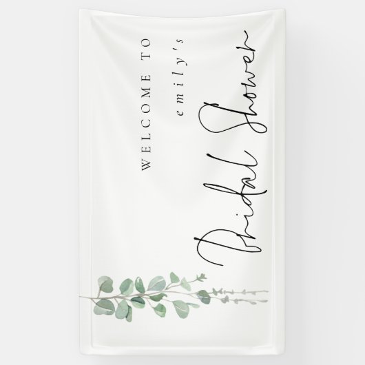 Eucalyptus Name Welkom in Vrijgezellenfeest Spandoek (Verticaal)