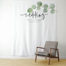 Eucalyptus Namen Datum Trouw Achtergrond voor Foto Wandkleed