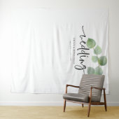 Eucalyptus Namen Datum Trouwachtergrond voor Foto' Wandkleed (In Situ (horizontaal))