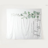 Eucalyptus Namen Datum Trouwfoto Achtergrond Wandkleed (Voorkant (horizontaal))