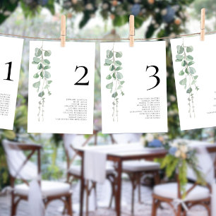 Eucalyptus Namen Zitting Grafiek Tabel Nummer Kaar Kaart