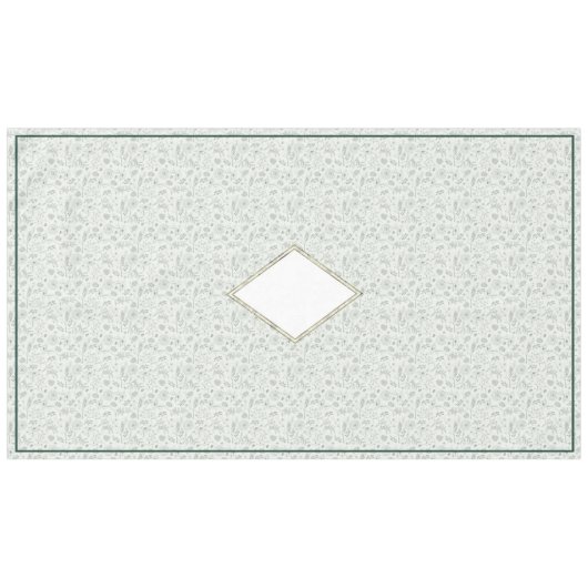 Eucalyptus Natural Kerstmis en Emerald Border Tabl Tafelkleed (Voorkant (Horizontaal))