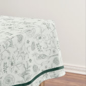 Eucalyptus Natural Kerstmis en Emerald Border Tabl Tafelkleed (Voorbeeld)