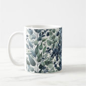 Eucalyptus navy bloesem waterverf bloementakken koffiemok (Links)
