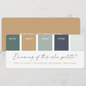 Eucalyptus Navy & Goud Huwelijk Kleurenpalet Kaart (Voorkant / Achterkant)