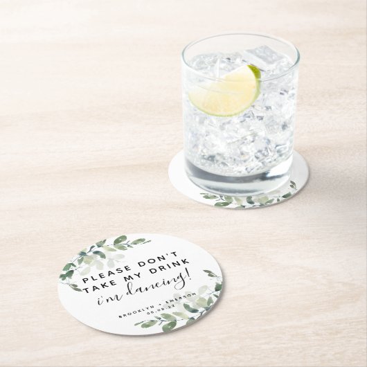 Eucalyptus Neem mijn Drink niet in Ronde Kartonnen Onderzetter (Insitu)