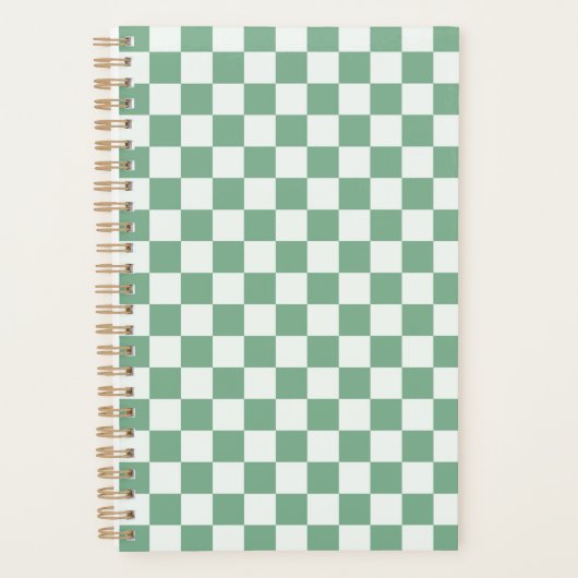 Eucalyptus nevel schaakbordpatroon planner (Voorkant)