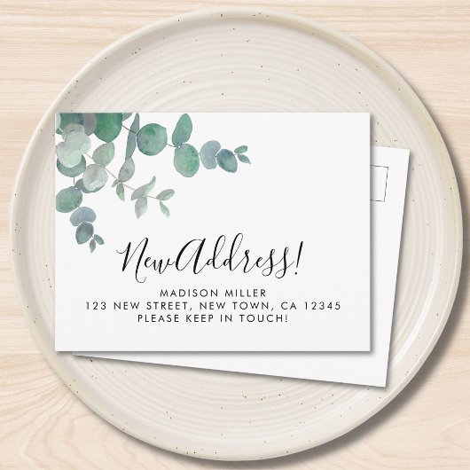 Eucalyptus New Address Moving Aankondigingskaart