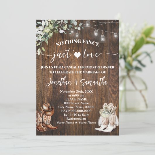 eucalyptus niets Fancy gewoon liefde Casual bruilo Kaart (Staand voorkant)