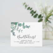 Eucalyptus Nieuw Adres Verhuisbericht Aankondigingskaart (Staand voorkant)