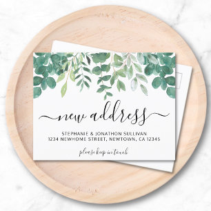 Eucalyptus nieuw adres verhuizen aankondigingskaart