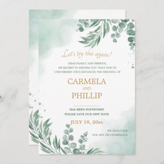 Eucalyptus Nieuw sparen de Aankondiging van de Dat (Voorkant / Achterkant)