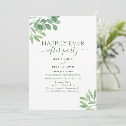 Eucalyptus nog lang en gelukkig na huwelijksrecept kaart (Staand voorkant)