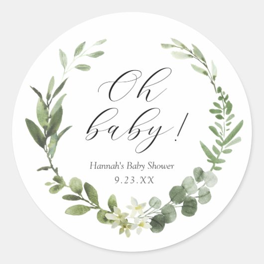 Eucalyptus Oh Baby Klassieke Ronde Sticker (Voorkant)