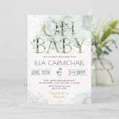 Eucalyptus Oh Baby Shower Uitnodiging (Staand voorkant)