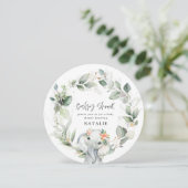 eucalyptus olifant cute groene baby shower uitnodi kaart (Staand voorkant)
