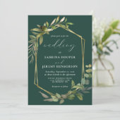 Eucalyptus Olijfgroen Goud Geo Smaragdgroen Kaart (Staand voorkant)