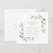 Eucalyptus omlijst eenvoudige elegante moederdoop kaart (Voorkant / Achterkant)