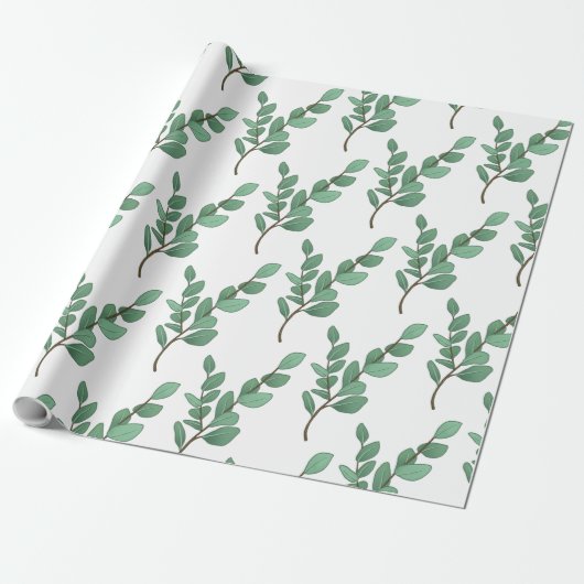Eucalyptus-omlooppapier Cadeaupapier (Uitgerold)