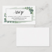 Eucalyptus, online RSVP via bruiloft website Informatiekaartje (Voorkant / Achterkant)