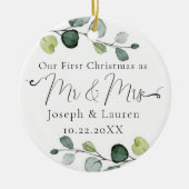 Eucalyptus Ons eerste kersthuwelijk trouwde met de Keramisch Ornament (Voorkant)