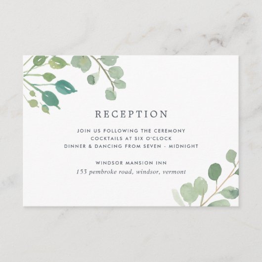 Eucalyptus Ontvangst Enclosure Kaart (Voorkant)