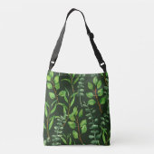 Eucalyptus op donkergroen crossbody tas (Achterkant)