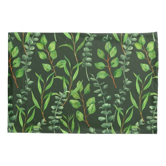 Eucalyptus op donkergroen kussensloop (Achterkant)